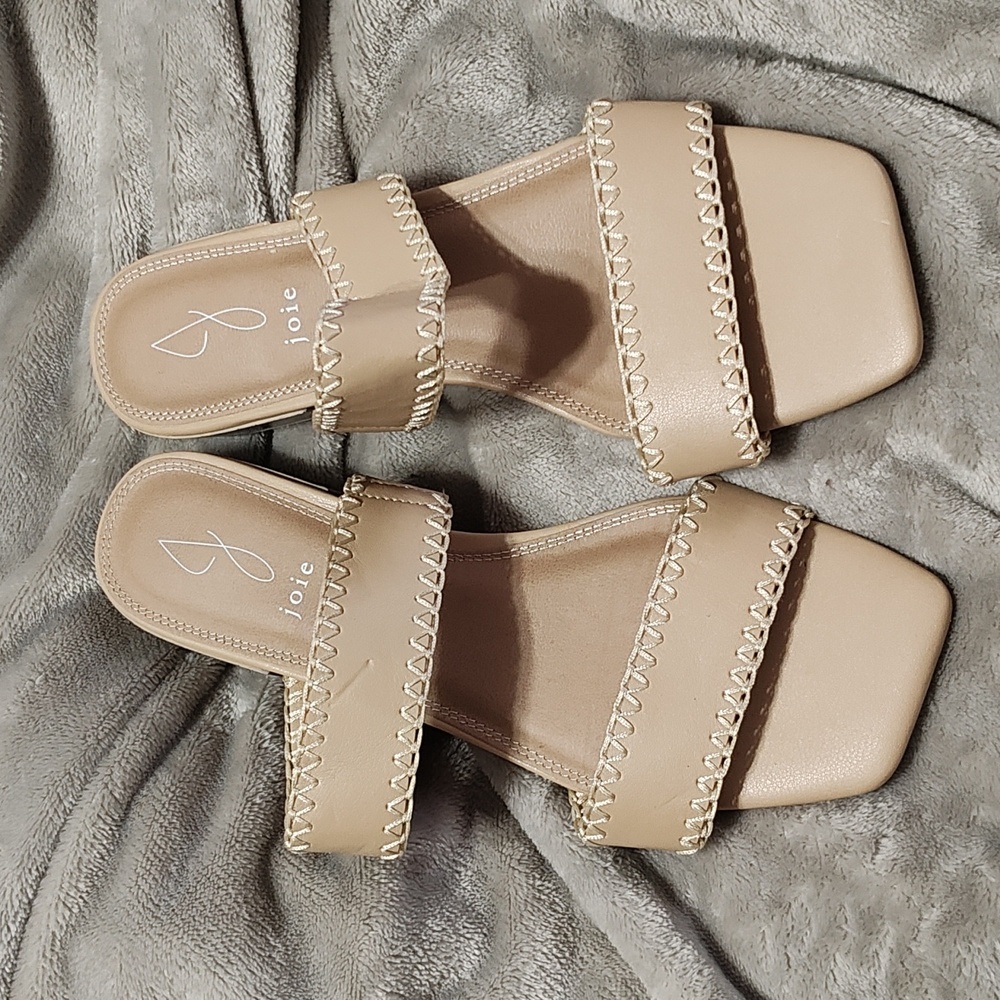 JOIE WOMENS SHOES CHIARA SANDALS SLIP ON 2 STRAPS TAN